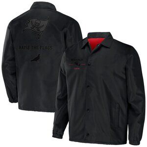 Men's Tampa Bay Buccaneers NFL x Staple Black Coaches Full-Snap Jacket Large